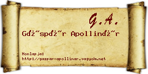 Gáspár Apollinár névjegykártya