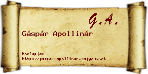 Gáspár Apollinár névjegykártya